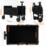 Garden Handcart with Four Foldable Wheels – Portable Cargo Transport Trolley, One-Hand Carry, Heavy-Duty Folding Utility Wagon for Outdoor & Home Use