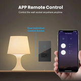 Melery Mexico Plug WiFi Smart Socket – Tuya App Intelligent US Wall Outlet with Touch Glass Panel, Alexa & Google Home Compatible