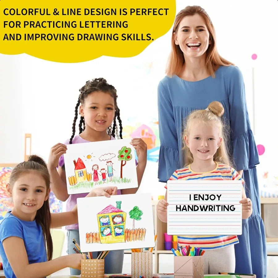 2-Pack Small Whiteboard Set – Double-Sided Ruled Dry Erase Boards for Students 🧠🖊️