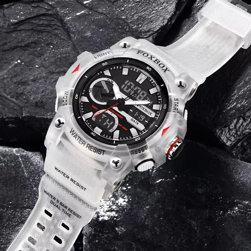 FOXBOX Men’s Sport Watch ⌚ – Shock Resistant, 50M Waterproof, LED Display, Alarm & Stopwatch