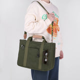 Women’s large-capacity canvas tote bag – multi-pocket casual shopping & travel handbag with adjustable shoulder strap