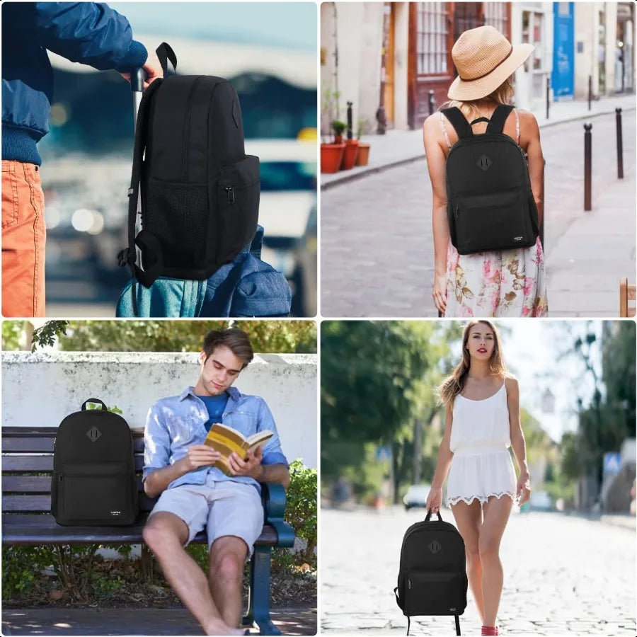Unisex 15.6" School Laptop Backpack – USB Charging Bookbag for Teen Boys & Girls | Casual College Daypack for Men & Women