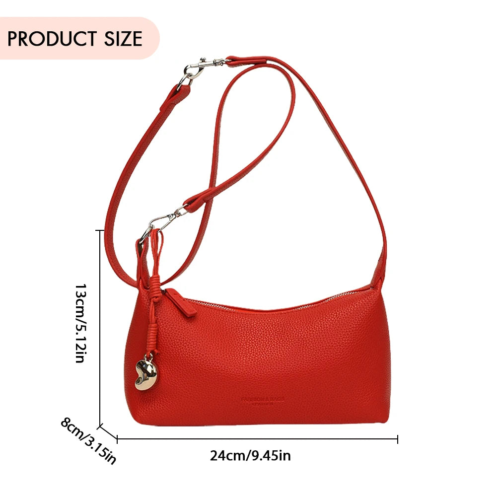 Women’s PU Leather Trendy Hobo Bag – Adjustable Strap Crossbody Tote Handbag