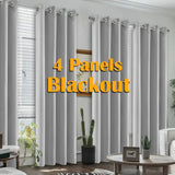 4PCS Blackout Curtains – Thermal Insulated Noise Reduction Grommet Panels for Bedroom & Living Room