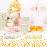 White & Gold Disposable Party Dinnerware Set (121pcs) – Elegant Plates, Cups & Napkins