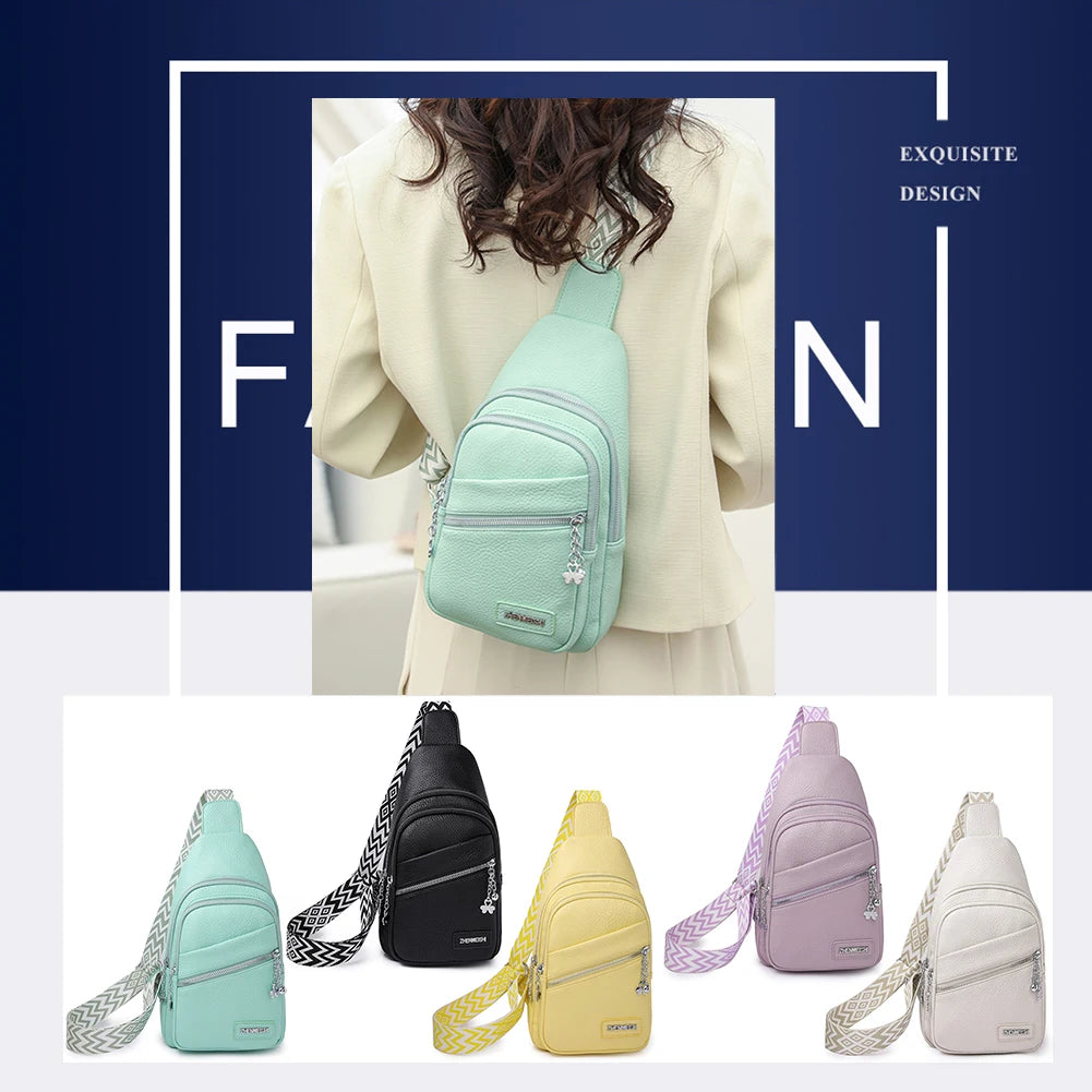 PU Leather Shoulder Messenger Bag — Solid-Color Satchel Purse for Women & Girls
