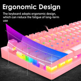 Mambasnake X Ziyou Lang K2 Wired Gaming Keyboard and Mouse Set – Mini 87-Key Mechanical Keyboard with Pink/Blue Switch & Precision Gaming Mouse