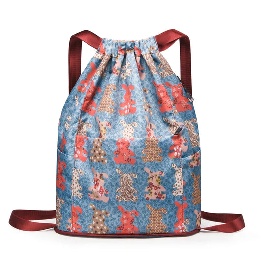Foldable Drawstring Sports Backpack – Unisex Casual Knapsack with Dry & Wet Separation