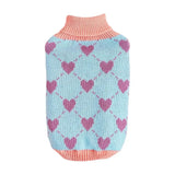 Dog Sweater – Cozy Turtleneck Pullover with Heart Design for Puppies & Cats (Winter Knitwear)