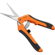 6.5-Inch Gardening Scissors Hand Pruner – Straight Stainless Steel Blades, Ergonomic Orange Grip (1-Pack)