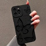 Butterfly Pattern iPhone Case – Fashion Letter Design, All-Inclusive Protection for iPhone 16 Pro Max to XR