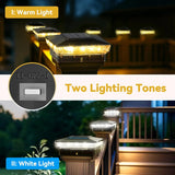 Solar Post Cap Lights (2-Pack) – Waterproof Outdoor Fence & Deck Lights | Fits 4x4 / 5x5 Wooden & Vinyl Posts | 10–12 Hours Runtime
