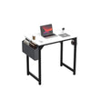1- Product Title: Sleek Compact Computer Desk with Side Storage Bag & Headphone Hook