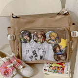 Women “ITA” Bag Japanese-Style Clear Window Shoulder Purse – Multi-Pocket Adjustable Strap Chic Hobo Bag