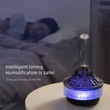 Glacier Lava Humidifier with Color LED & Realistic Flame Effect – Aroma Diffuser with 3-Speed Timer