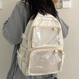 Japanese Style Transparent Ita Backpack for Girls – Large Capacity Display School Bag for College Students