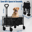 Garden Handcart with Four Foldable Wheels – Portable Cargo Transport Trolley, One-Hand Carry, Heavy-Duty Folding Utility Wagon for Outdoor & Home Use