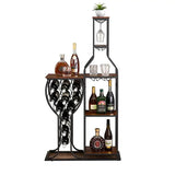 11-Bottle 5-Tier Freestanding Wine Baker’s Rack with Glass Holder & Storage Shelves