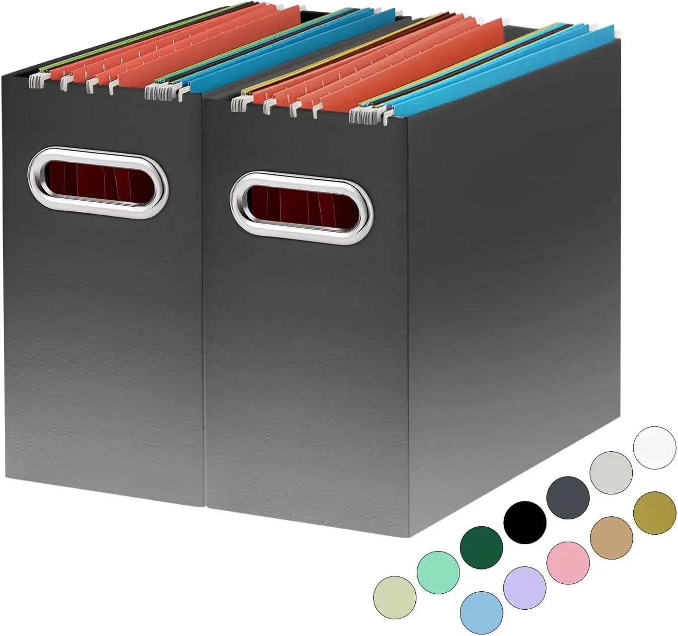 Collapsible File Organizer Box – 2-Pack Portable Storage with Handle for Office & Home (Pink) 📁