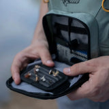 Compact fly fishing chest bag – lightweight soft-surface gear bag with multiple compartments for tackle & outdoor storage