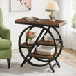 Tribesigns Narrow End Table with 3 Storage Shelves – Wooden Industrial Side Table for Sofa & Living Room