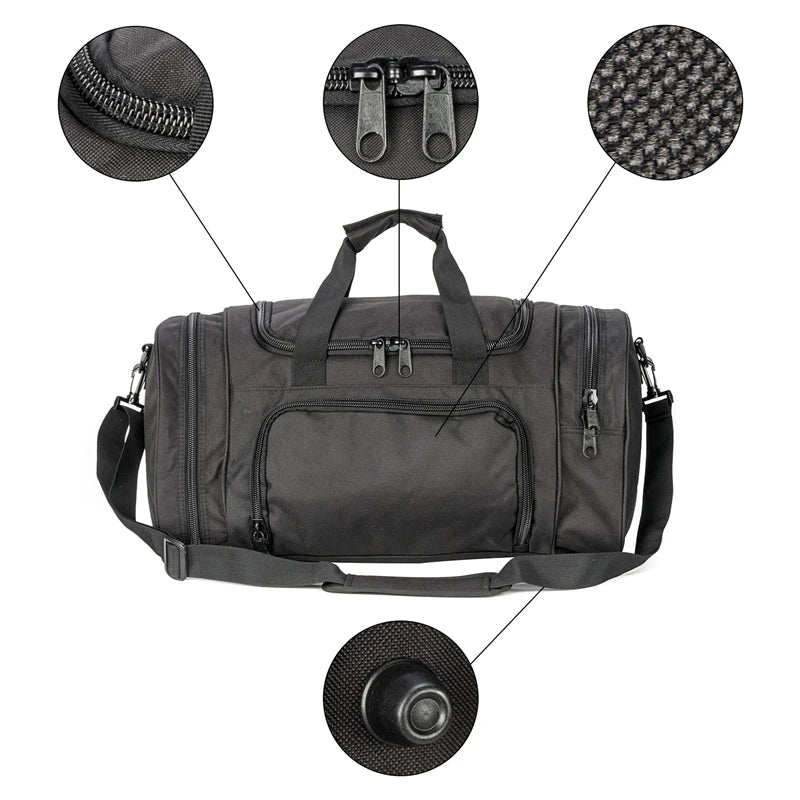 Military tactical travel duffle bag – outdoor sports luggage with shoe compartment, gym, hiking & weekend gear bag for men