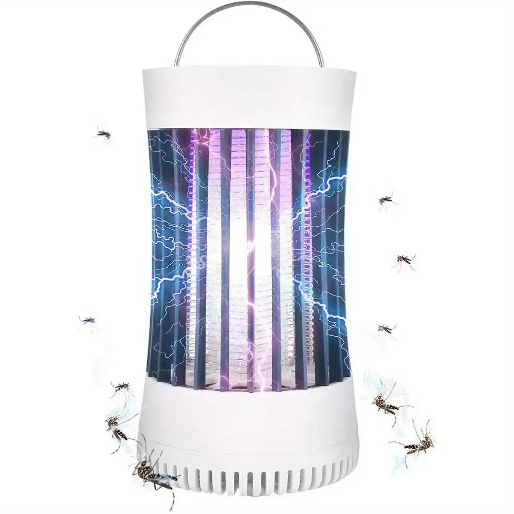 360° Electric Bug Zapper Fan 3-in-1 – 1,800 mAh Rechargeable UV Trap & Portable Waterproof Insect Killer for Camping & Fishing