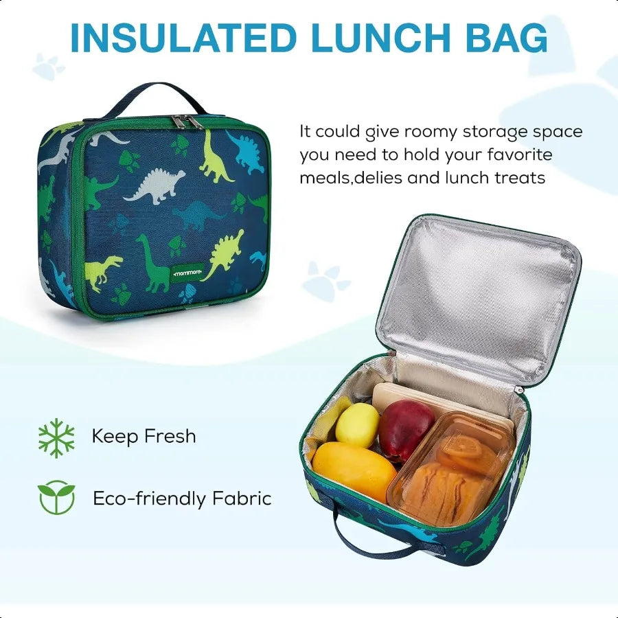 “Mommore Lightweight Kids Backpack with Lunch Box – Preschool & Kindergarten Boys & Girls Elementary School Bookbag”