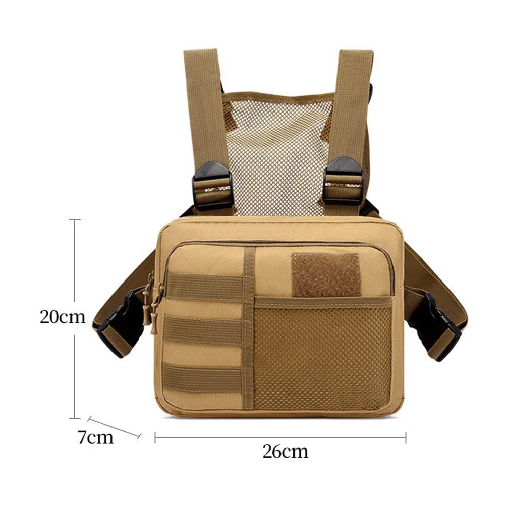 Unisex Outdoor Streetwear Vest Chest Bag – Multifunctional Waterproof Travel Harness with Multi-Pockets for Running & Daily Use