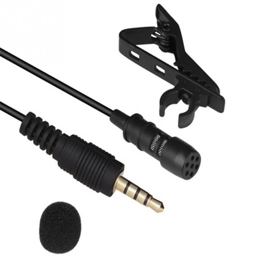 3.5 mm Clip-On Lavalier Microphone – Compact Lapel Mic for Mobile, Conference, Speech & Video Recording