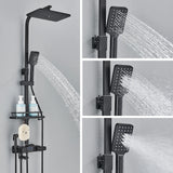 Digital Display Thermostatic Shower Mixer – Matte Black 4-Way Rainfall System with Shelf & Bidet Tap