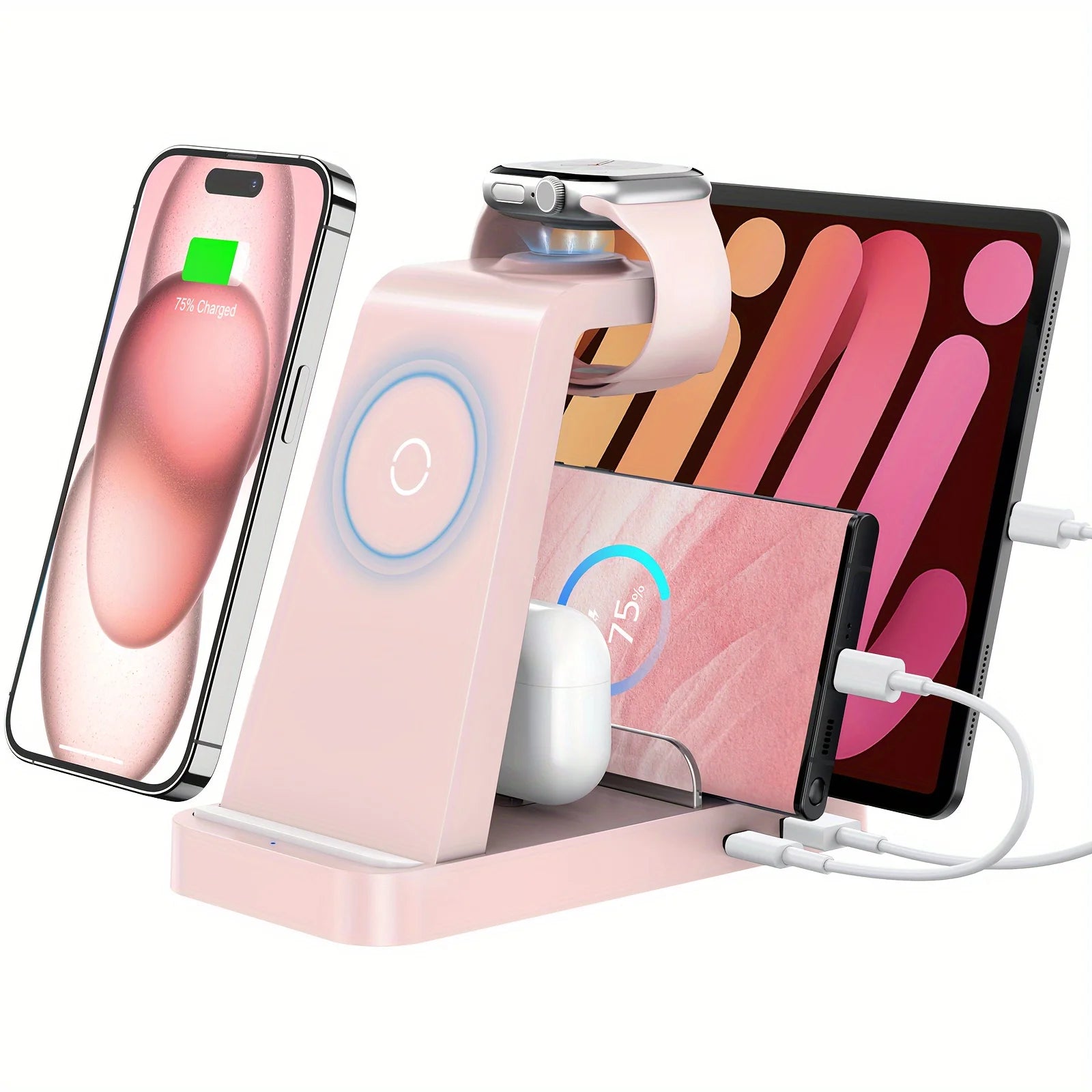 5-in-1 Fast Wireless Charging Station for iPhone 15/14/13/12 Pro Max, Apple Watch & AirPods – Multi-Device Charger