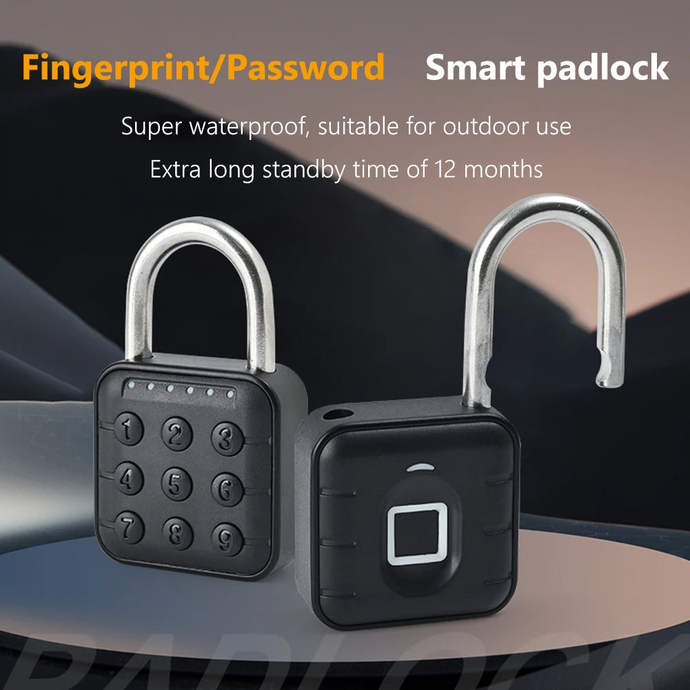 Smart Fingerprint Padlock with Tuya APP – Waterproof Portable Anti-Theft Keyless Lock