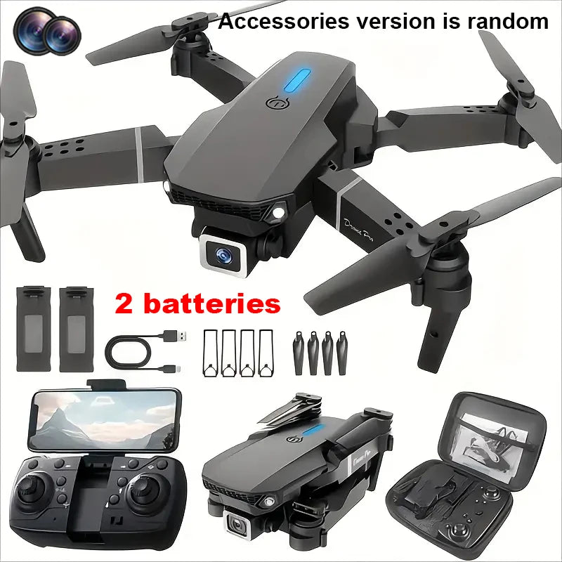 “2025 E88Pro RC Drone – 4K Wide-Angle HD Camera, Foldable Quadcopter with 3 Batteries, WiFi FPV & Height Hold”