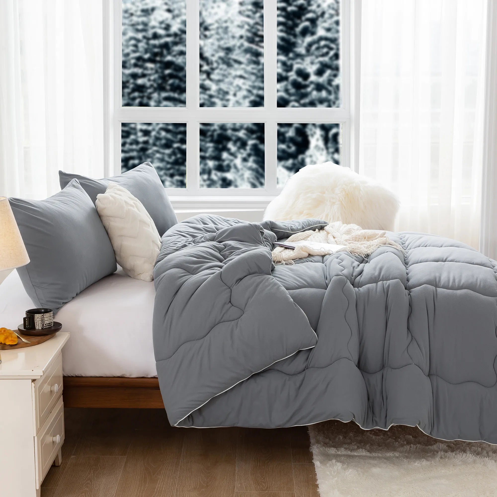 Reversible Ultra-Soft Warm Comforter Set – King Size, Down-Alternative, Cozy All-Season Bedding