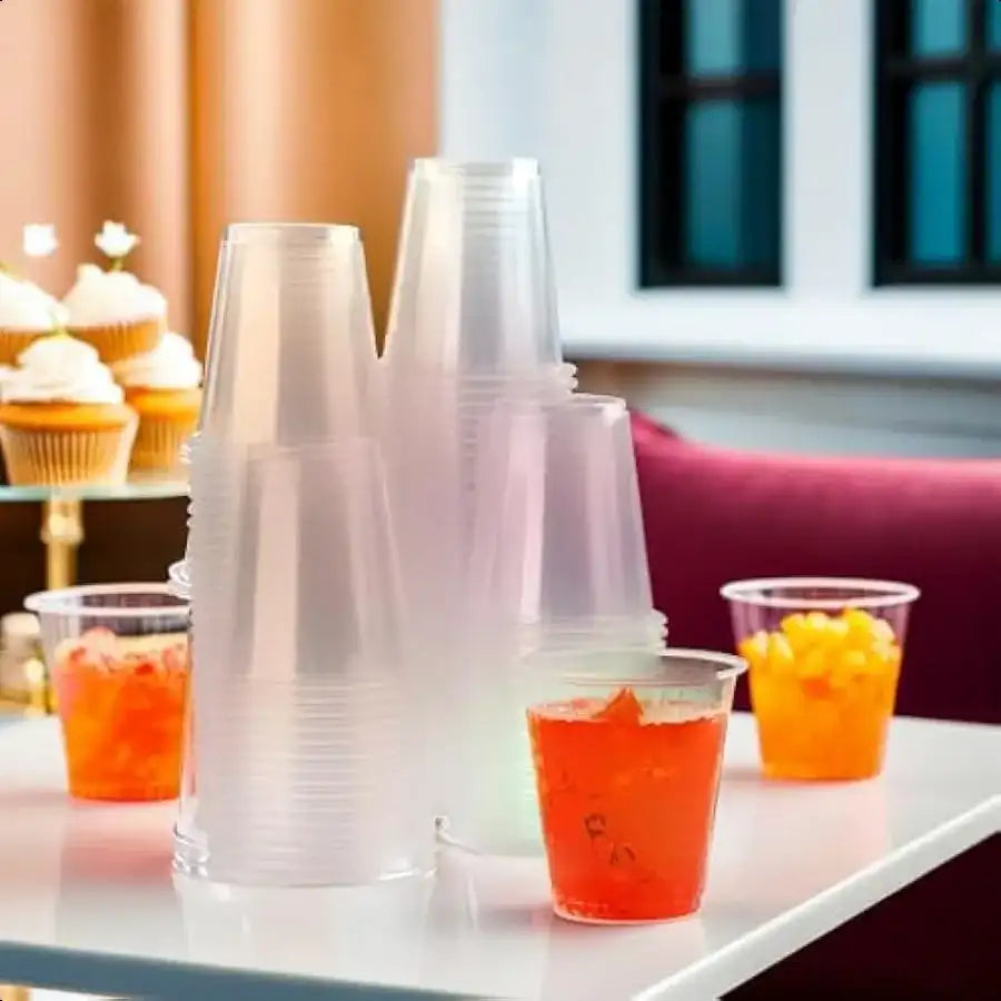 Premium Clear Plastic Cups 3 oz (Pack of 100) – Durable Disposable Cups for Parties & Everyday Use
