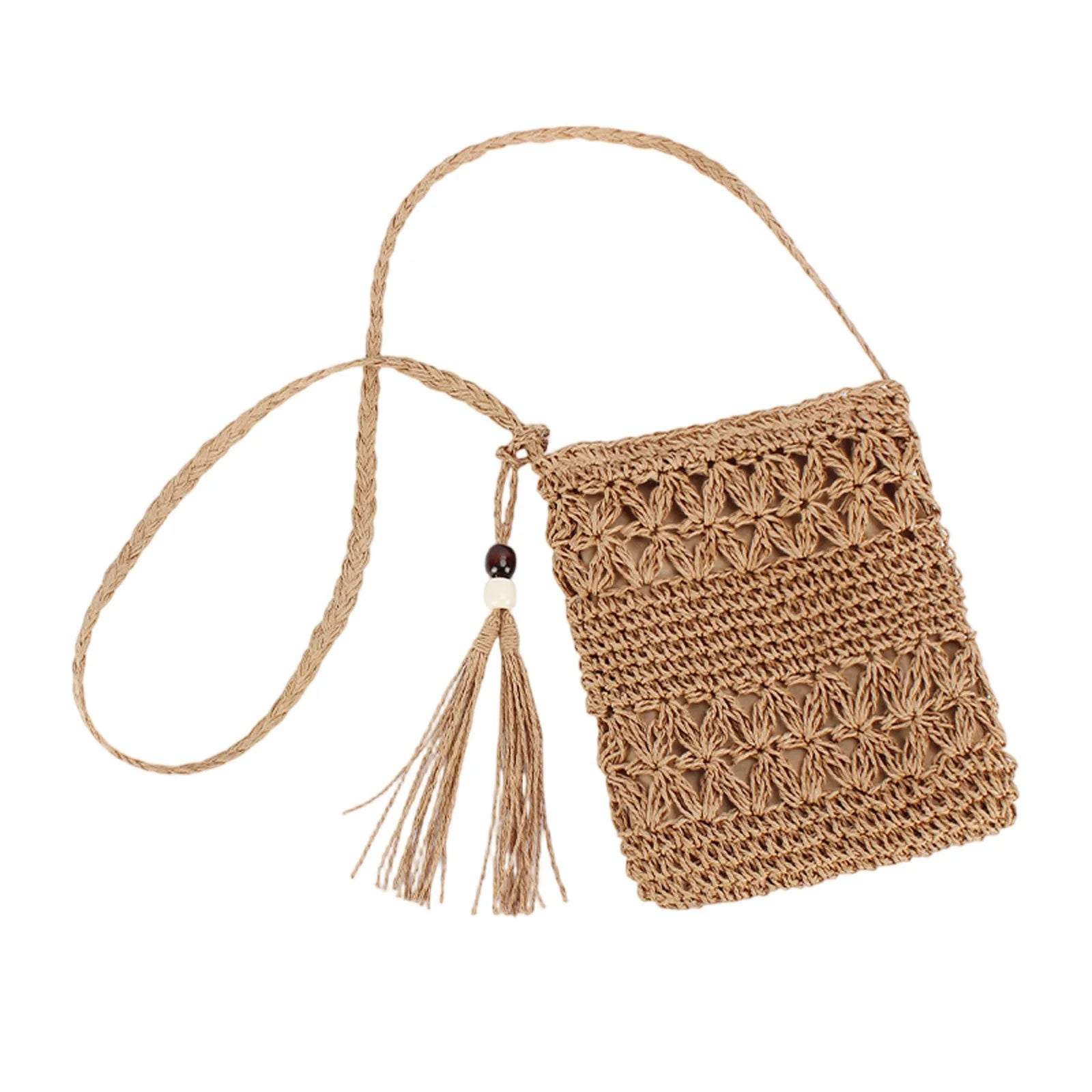 New Small Straw Bag for Women – Handmade Summer Beach Rattan Crossbody & Shoulder Bag with Boho Tassels 🏖️✨
