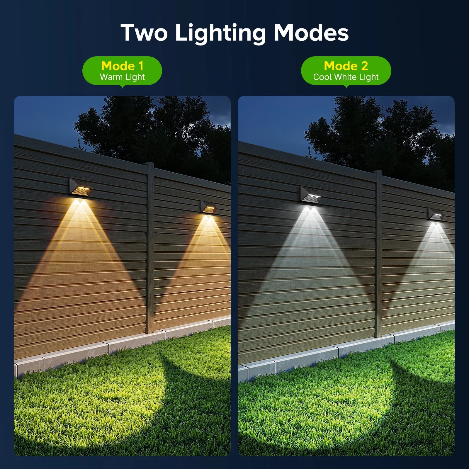 Solar Fence & Step Lights (4/8/12 Pack) – Cool & Warm White LED | Waterproof Outdoor Wall, Stair & Yard Lighting