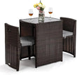 “3-Piece Wicker Patio Bistro Set – Outdoor Furniture with Glass Table & 2 Chairs for Balcony, Garden & Small Spaces”