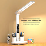💡 LED Desk Lamp with Calendar, Temperature & Clock – USB Rechargeable Wireless Table Lamp with Touch Control & Night Light