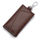 Genuine Leather Keychain Organizer – Unisex Car Key Wallet & Mini Card Holder Pouch
