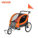 VEVOR Dual-Seat Bike Trailer & Stroller for Kids – Up to 100 lbs Load