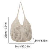 Women’s Knitted Shoulder Tote – Large-Capacity Crochet Underarm Bag, Summer Mesh Beach Hobo Handbag