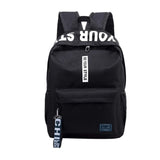 Men’s Black Nylon School Backpack – Anti-Theft Waterproof Large Capacity Rucksack