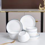 8-Piece Elegant Porcelain Tableware Set – Premium Ceramic Bowls & Plates for Home & Gift