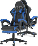 Ergonomic Gaming Chair with Footrest – Adjustable Height, Reclining Computer Chair with Lumbar & Headrest Support for Office or Gaming