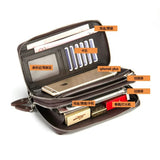 Men’s Long Leather Clutch Wallet – Large Business Handbag with Phone Pocket, Card Holder & Premium Gift Design