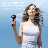 Portable Handheld Turbo Fan 5000 mAh – Rechargeable 6-Speed Foldable Neck & Desk Fan with Digital Display