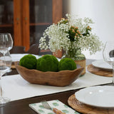 Indoor Decorative Dough Bowl – Hand-Carved Paulownia Wood Centerpiece | Rustic Tabletop Home Décor Accent