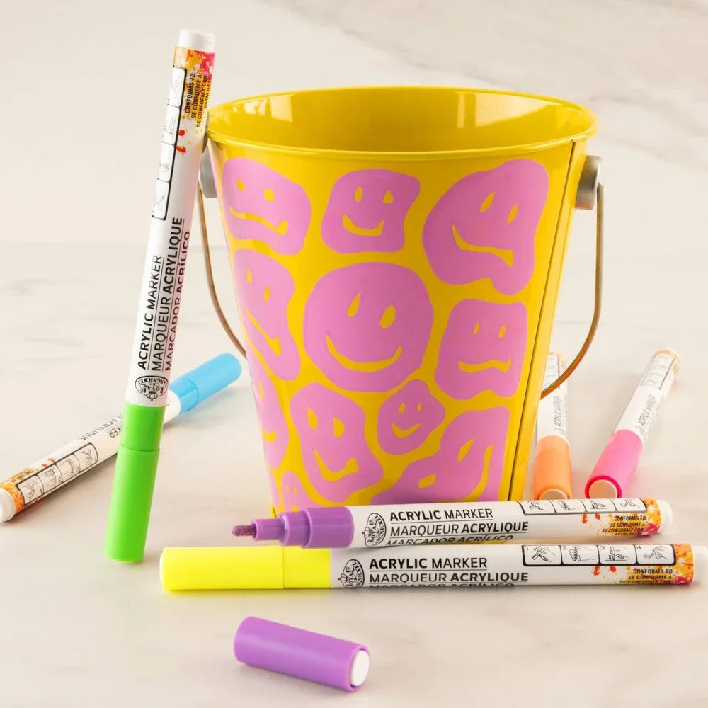 Neon Acrylic Paint Markers – 6-Pack Non-Toxic Fine Point Pens for Multi-Surface Art & Crafts 🎨